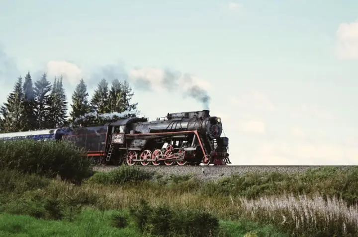 steam locomotive transporting passengers